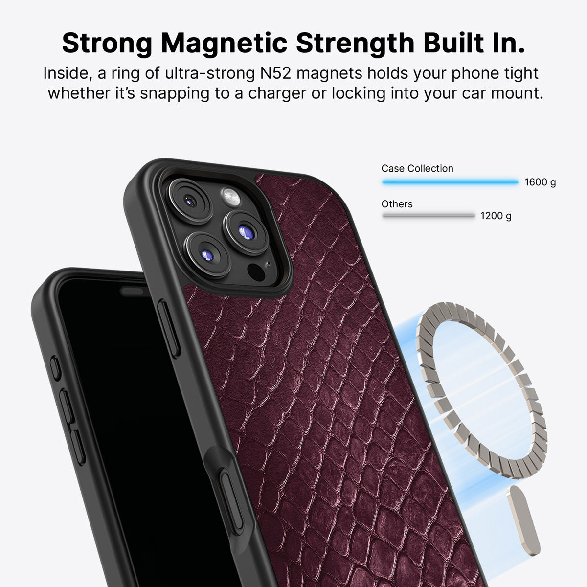 iPhone 16 Pro MagSafe case – Wine Python design