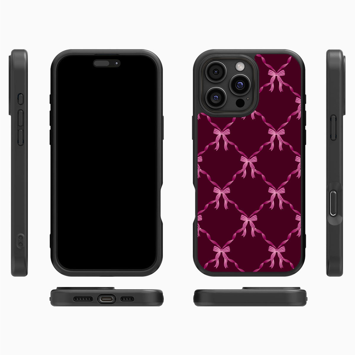 Bordeaux Bow - iPhone 16 Pro Max Case