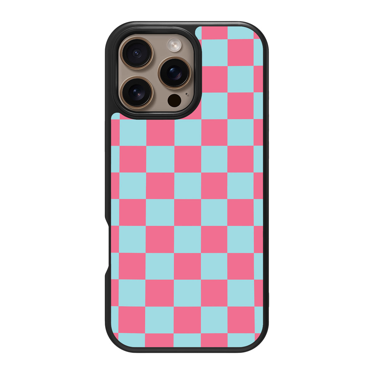 Blue Checkered Designer iPhone 16 Pro Max Case – Candy Floss | MagSafe