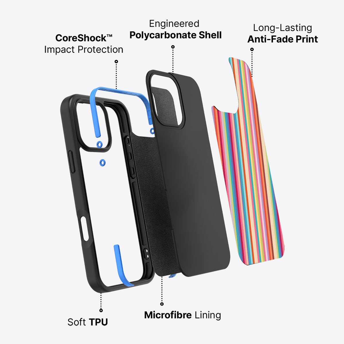 Candy Stripe - iPhone 16 Pro Max Case #case type_core (non magsafe)