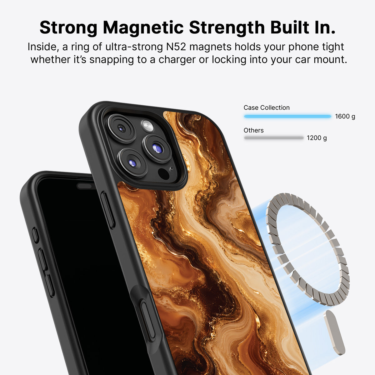 iPhone 16 Pro Max MagSafe case – Caramel Swirl design