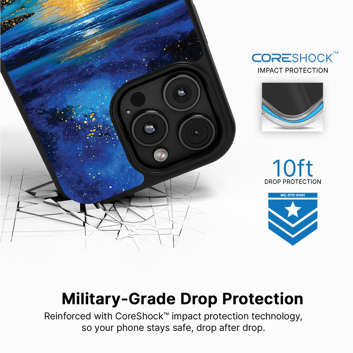 Ocean Designer iPhone 16 Pro Max Case – Cosmic Seascape | MagSafe