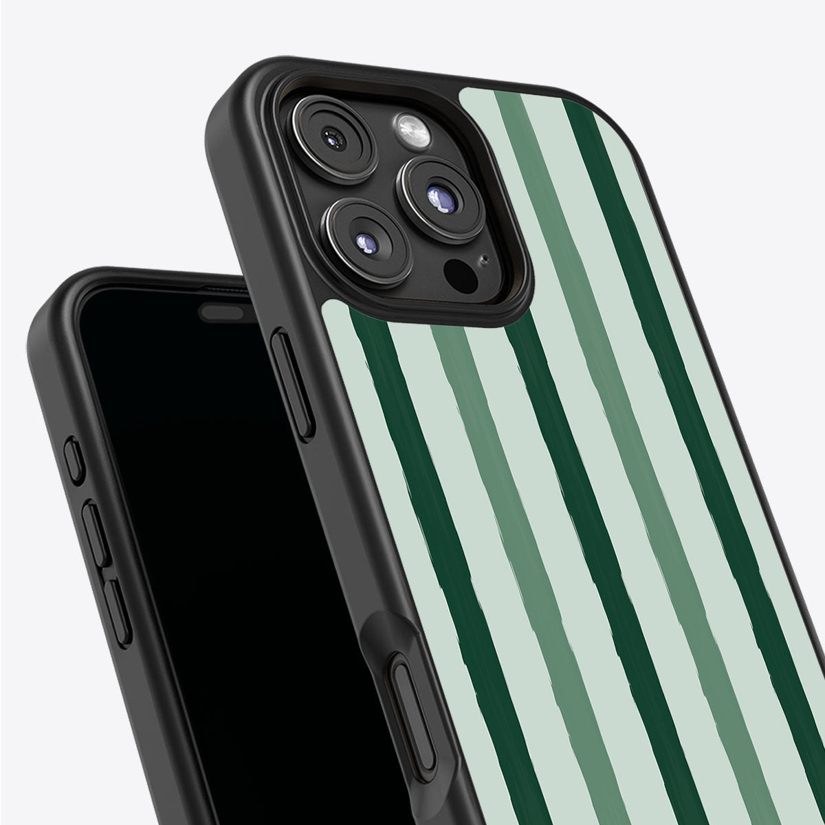 Green Watercolor Stripes - iPhone 16 Pro Max Case #case type_core (non magsafe)