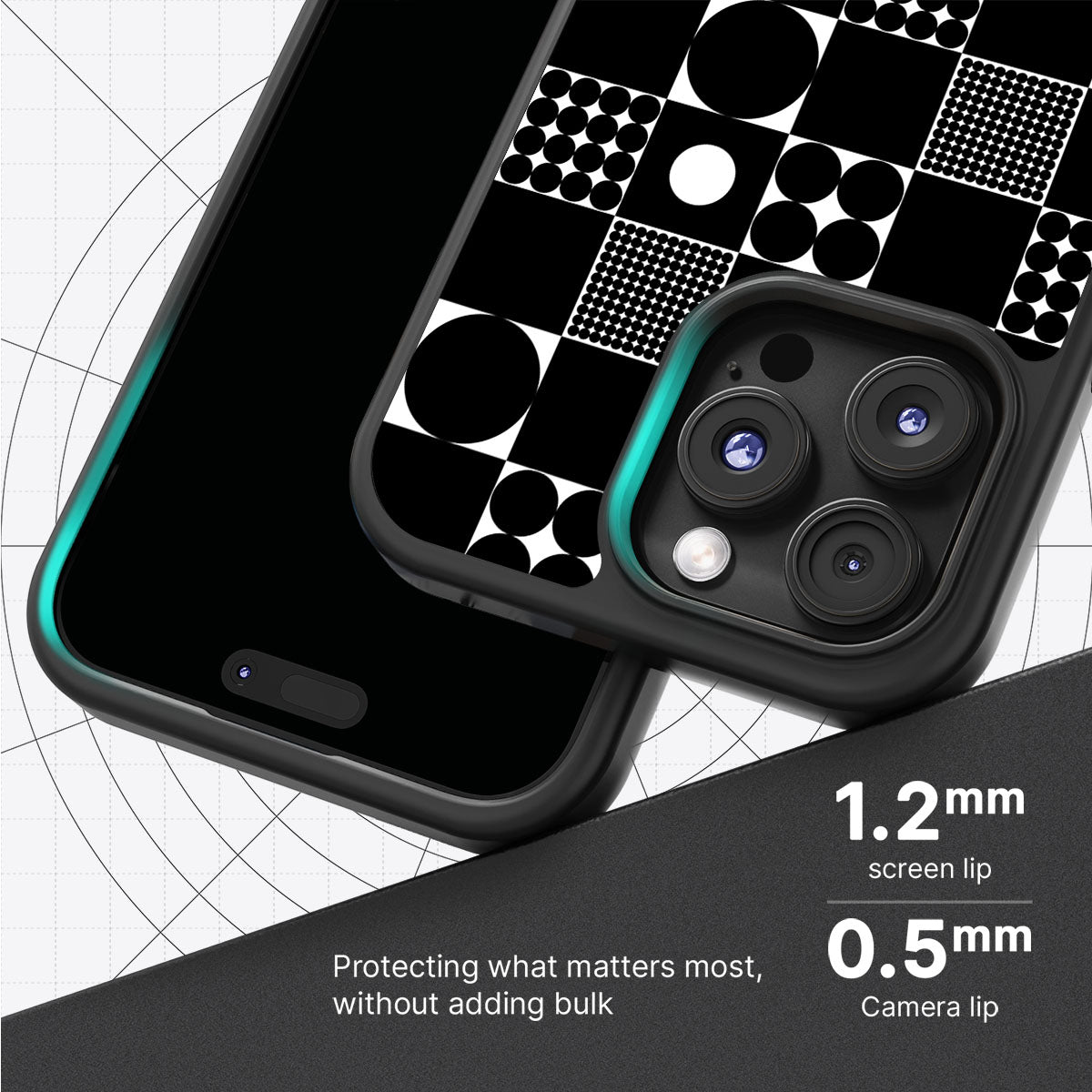 Grid and Orb - iPhone 16 Pro Max Case #case type_core (magsafe), #case type_core (non magsafe)