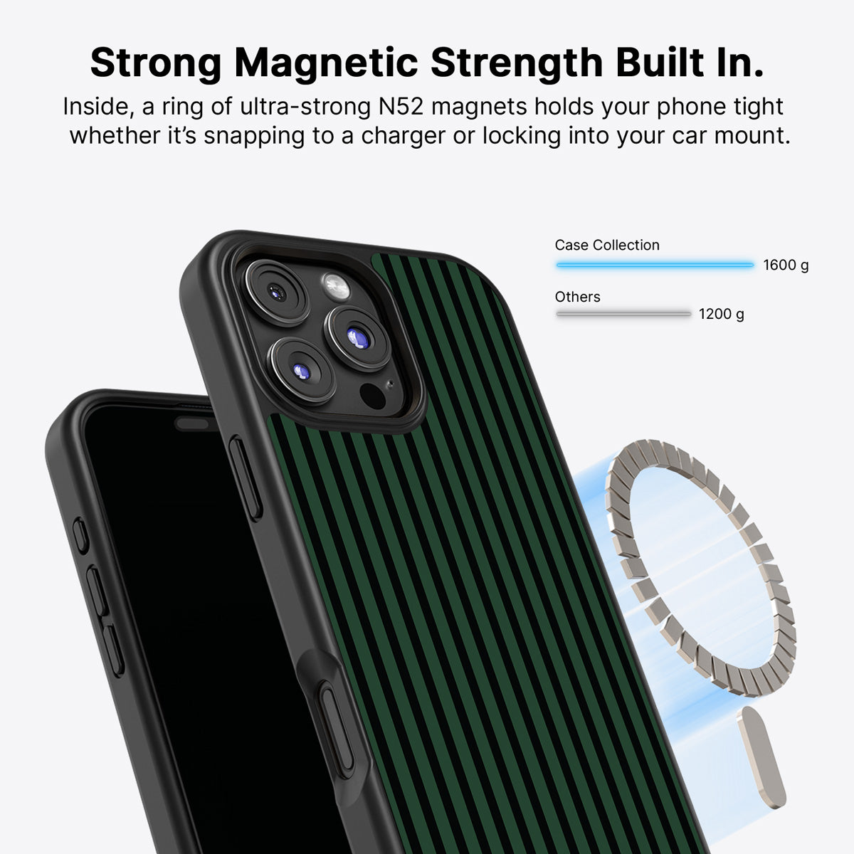 Green Stripe iPhone 16 Pro Max Case – Jungle Rule | MagSafe