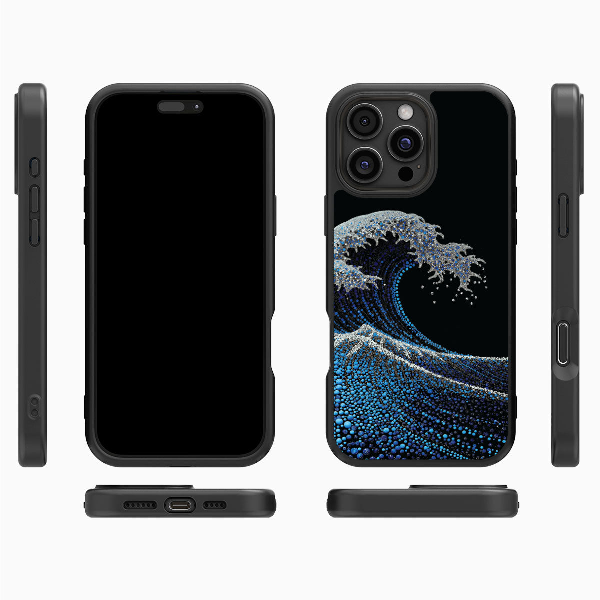 Japanese Designer iPhone 16 Pro Max Case – Midnight Tide | MagSafe