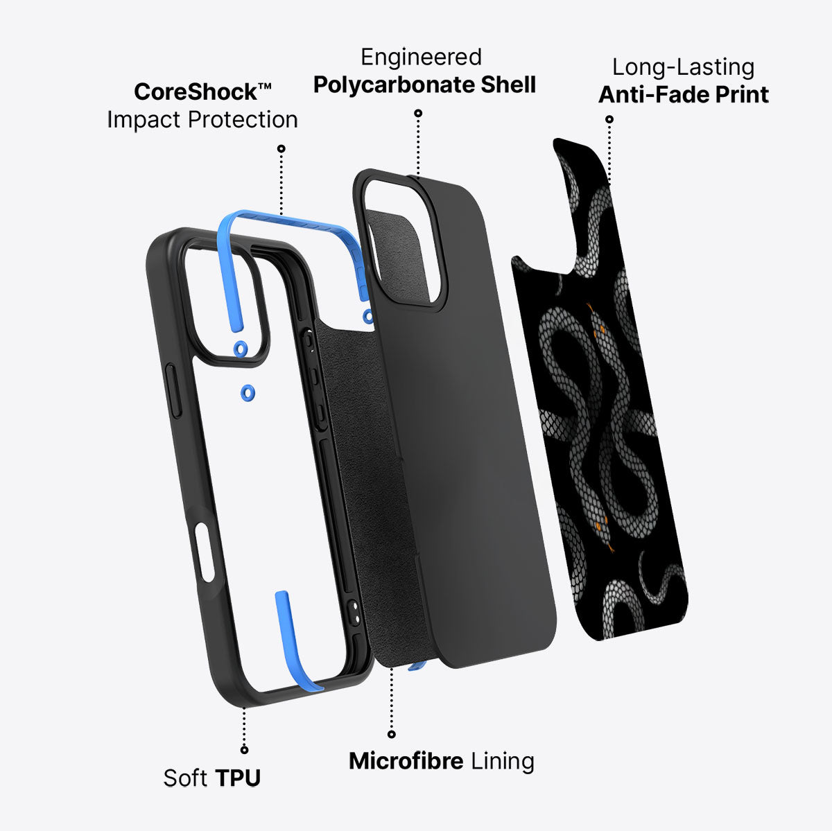 Noir Serpent - iPhone 16 Pro Max Case #case type_core (non magsafe)