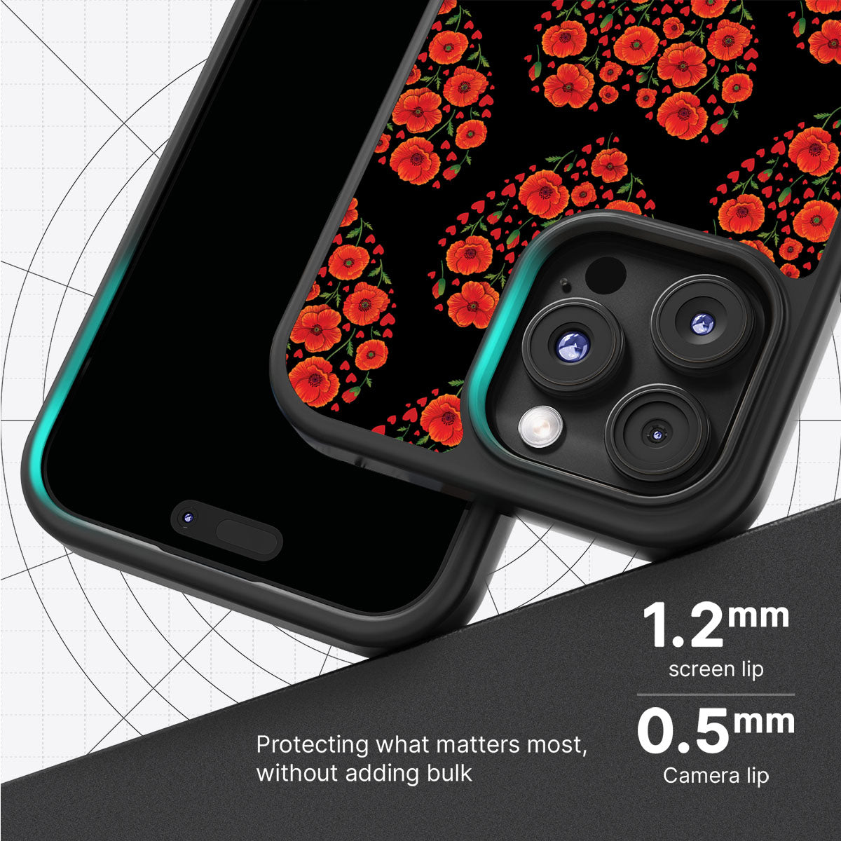 Poppy Heart - iPhone 16 Pro Max Case #case type_core (magsafe), #case type_core (non magsafe)