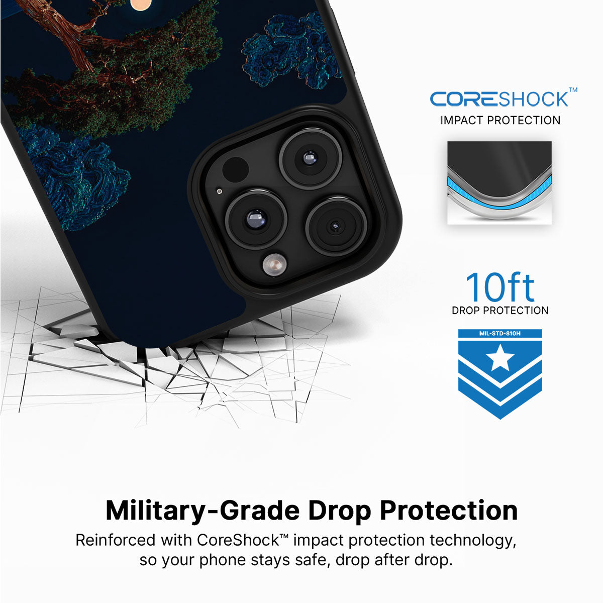 Quiet Moon iPhone 16 Pro Max case with drop protection
