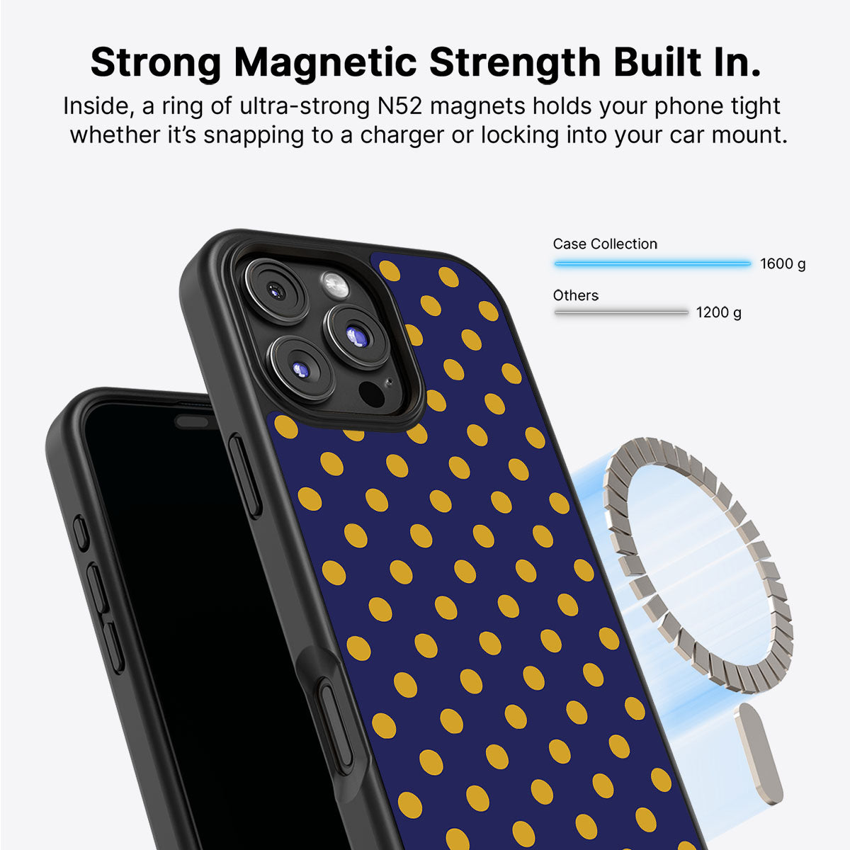 iPhone 16 Pro Max MagSafe case – Retro Gold design