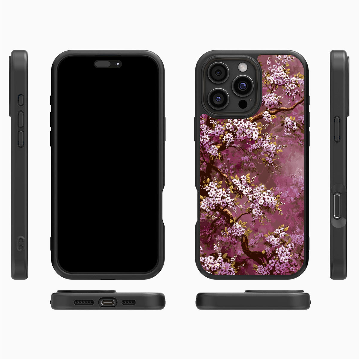 Rose Whisper iPhone 16 Pro Max case cover – multi-angle view