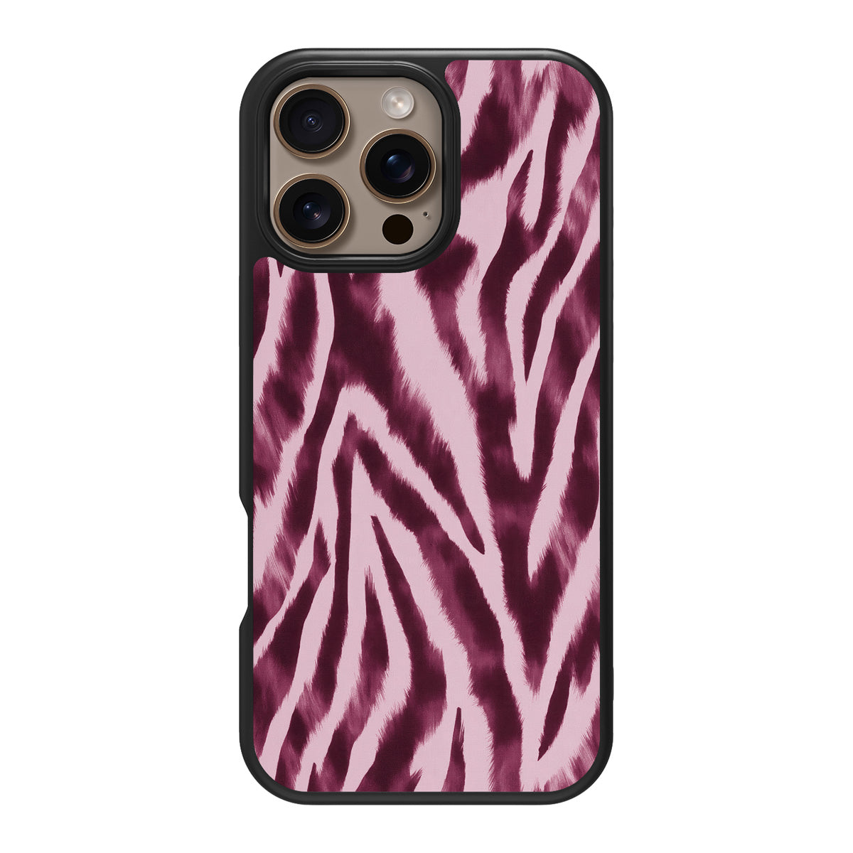 Sangria Zebra design back view – iPhone 16 Pro Max case