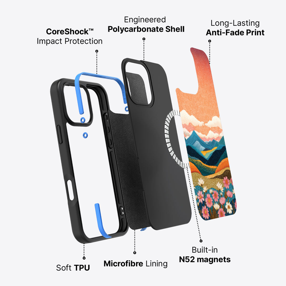 Sunset Designer iPhone 16 Pro Max Case – Soft Horizon | MagSafe