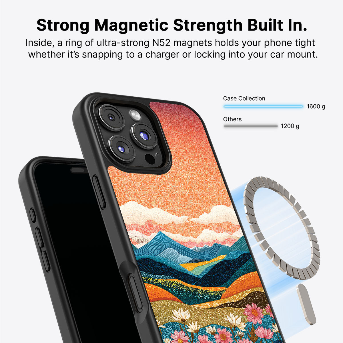 Sunset Designer iPhone 16 Pro Max Case – Soft Horizon | MagSafe