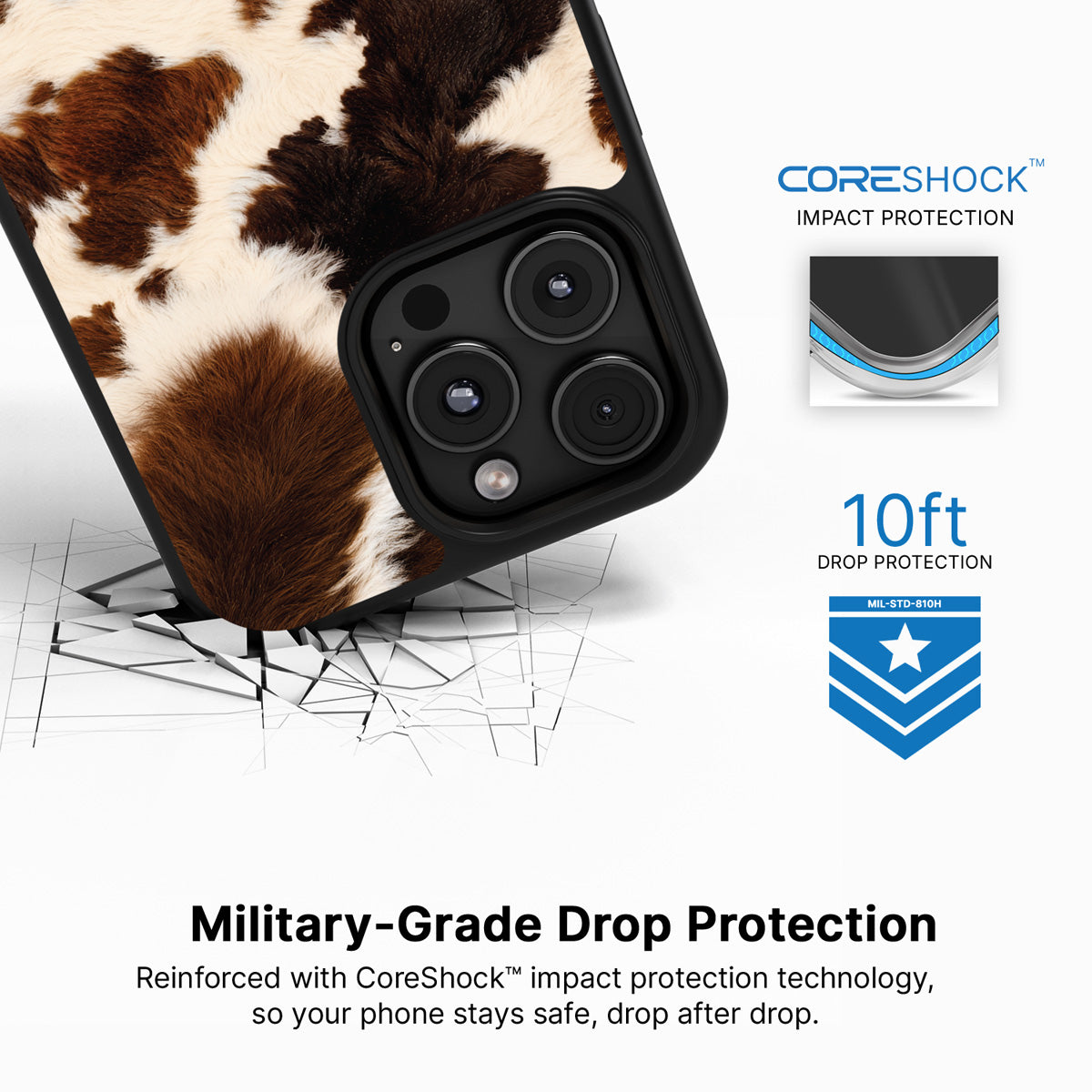 Cowhide Designer iPhone 16 Pro Max Case – Swiss Cow | MagSafe