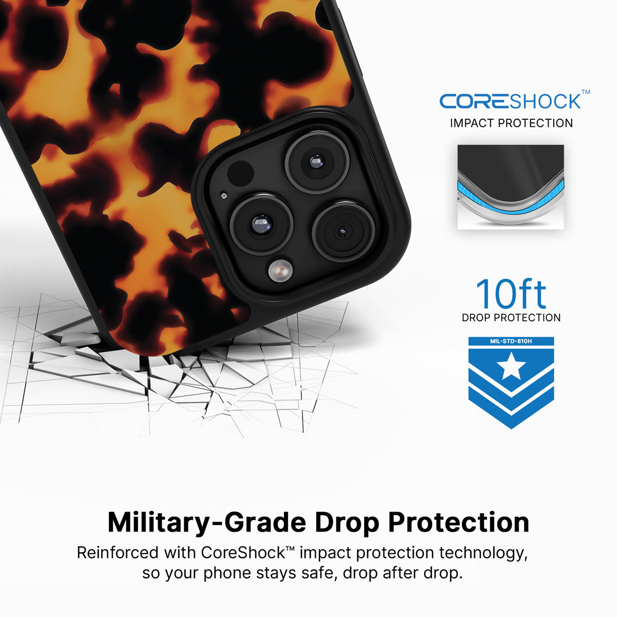 Animal Print Designer iPhone 16 Pro Max Case – Tortoise Shell | MagSafe