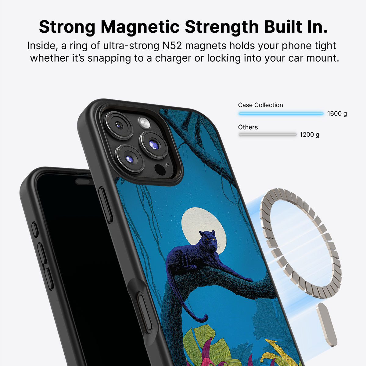 Leopard Designer iPhone 16 Pro Max Case – Tropic Panther | MagSafe