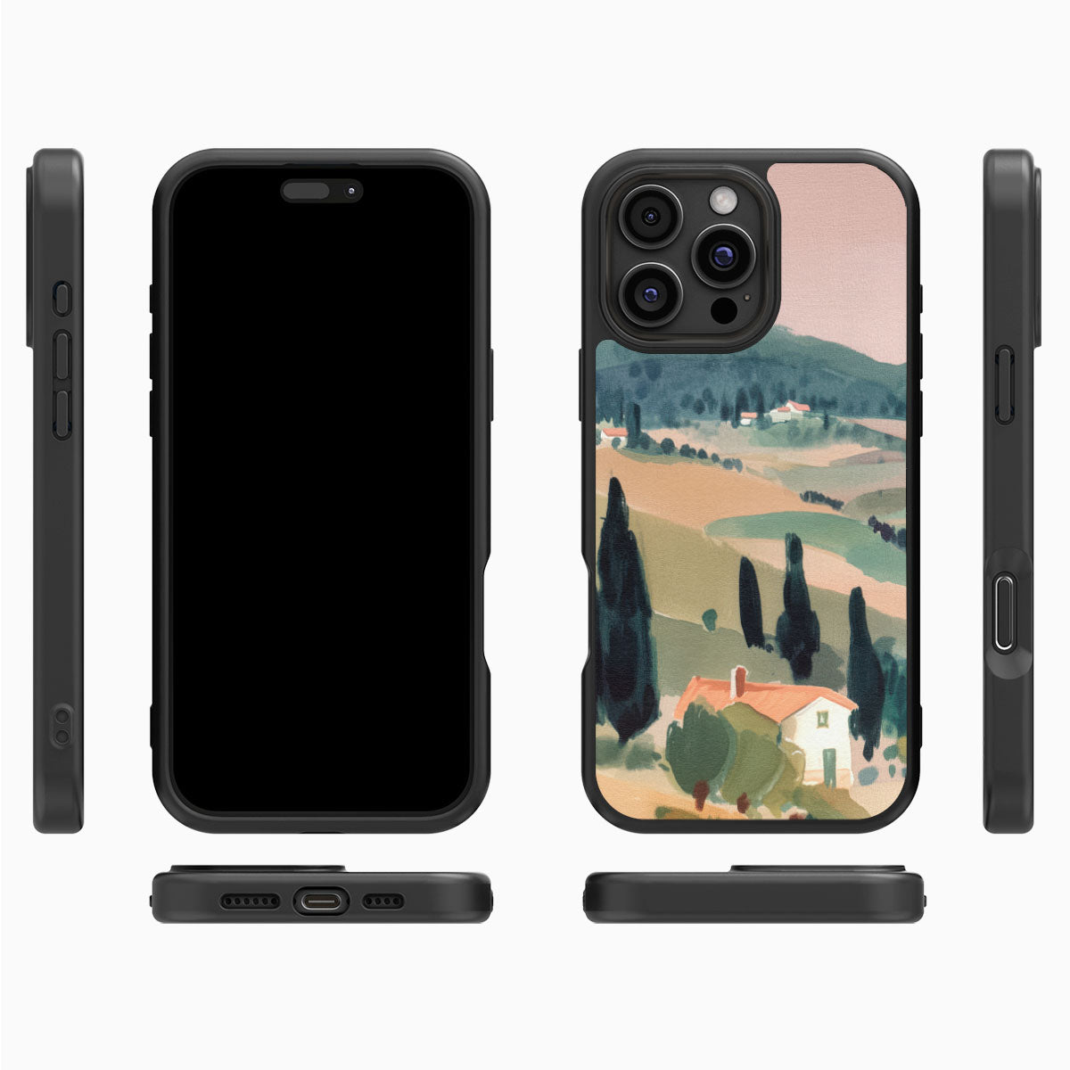 Tuscan Holiday iPhone 16 Pro Max case cover – multi-angle view