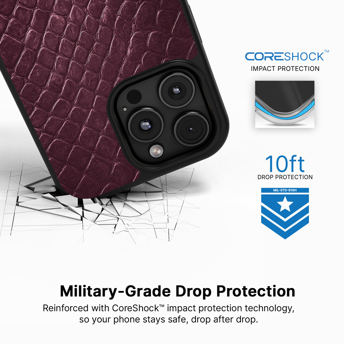 Wine Python iPhone 16 Pro Max case with drop protection