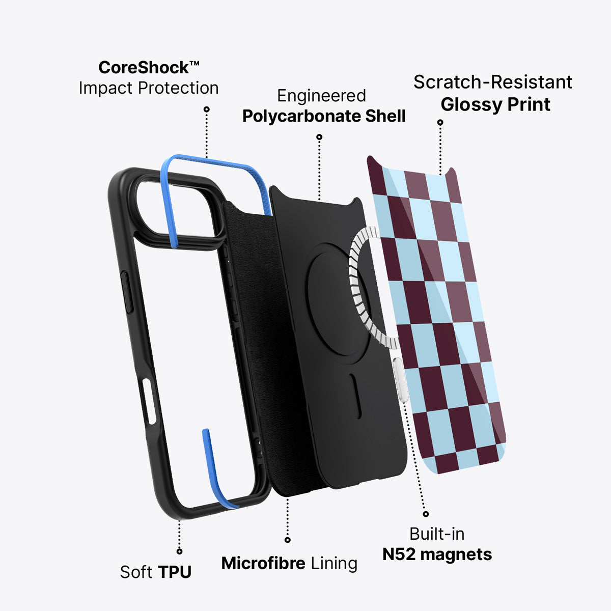 iPhone Air case construction – Cabernet Tile phone case