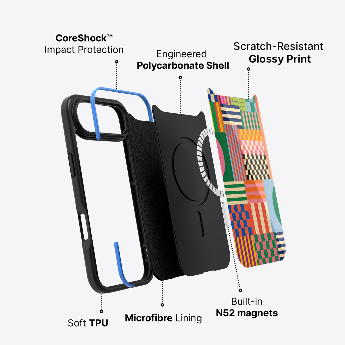 iPhone Air case construction – Carnival Quilt phone case