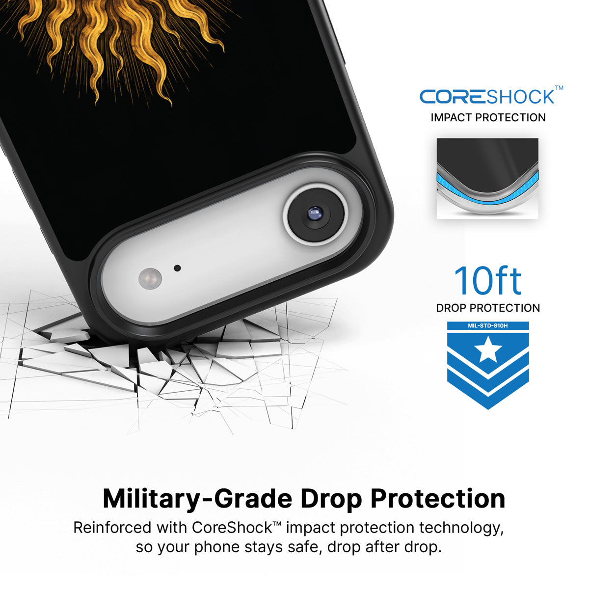 Celestial Sun iPhone Air case with drop protection