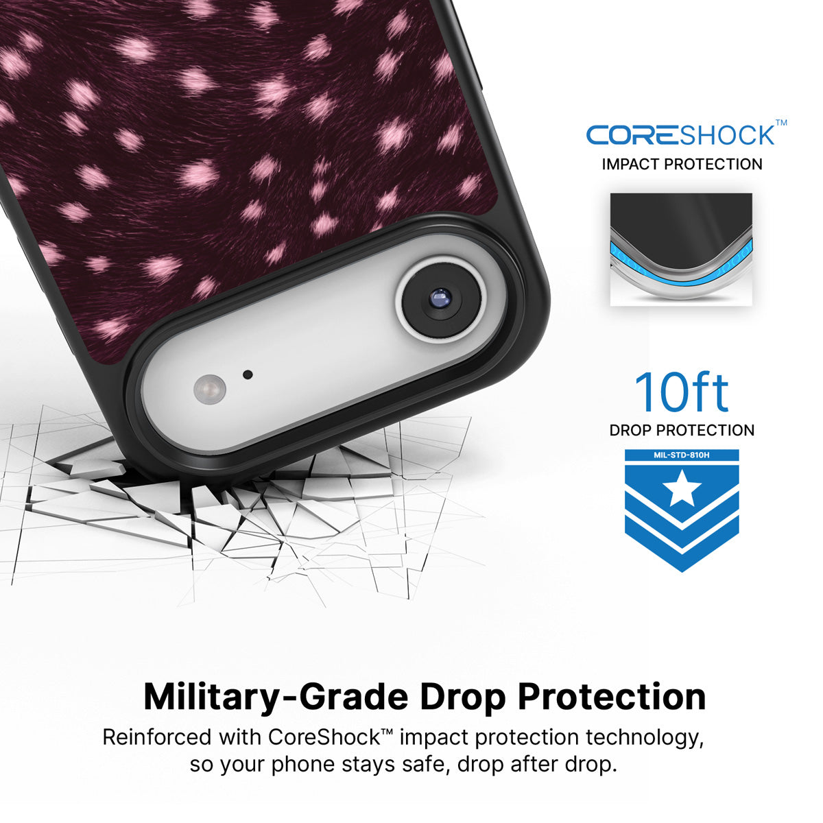 Fawn Spots iPhone Air case with drop protection