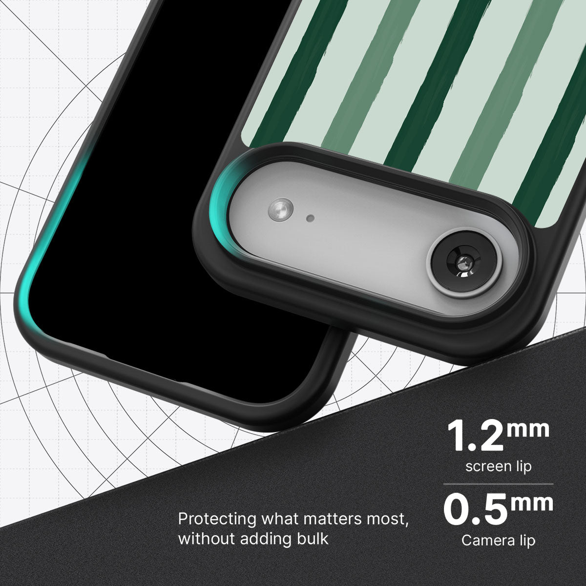 Green Watercolor Stripes - iPhone 17 Air Case #case type_core (magsafe), #case type_core (non magsafe)