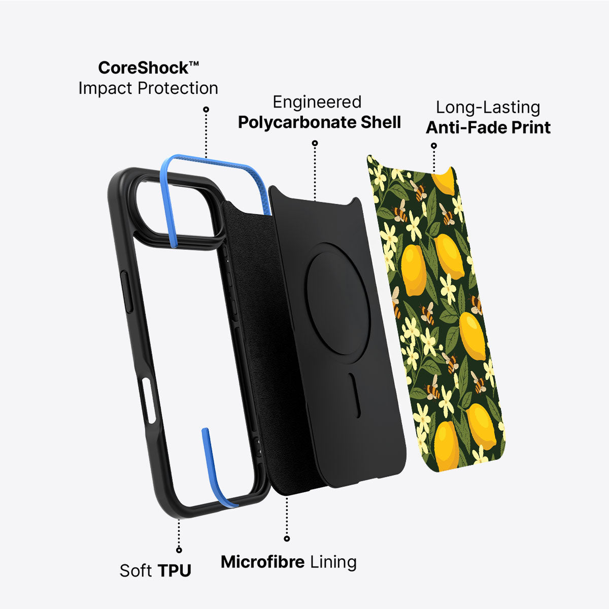 Lemon and Bees - iPhone 17 Air Case #case type_core (non magsafe)