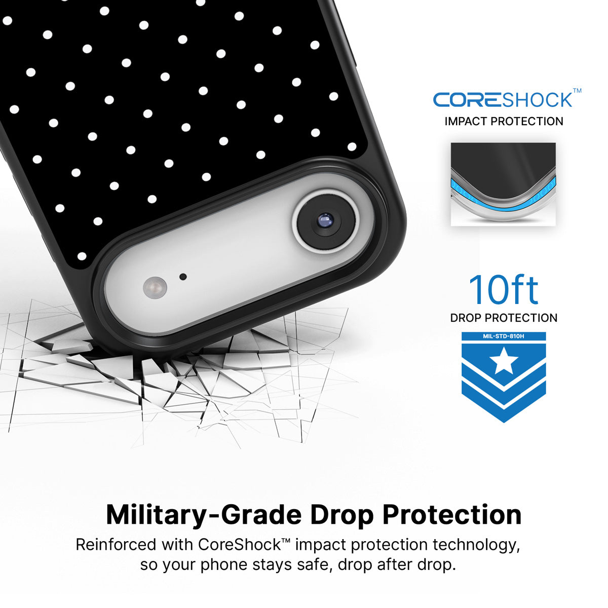 Midnight Confetti iPhone Air case with drop protection