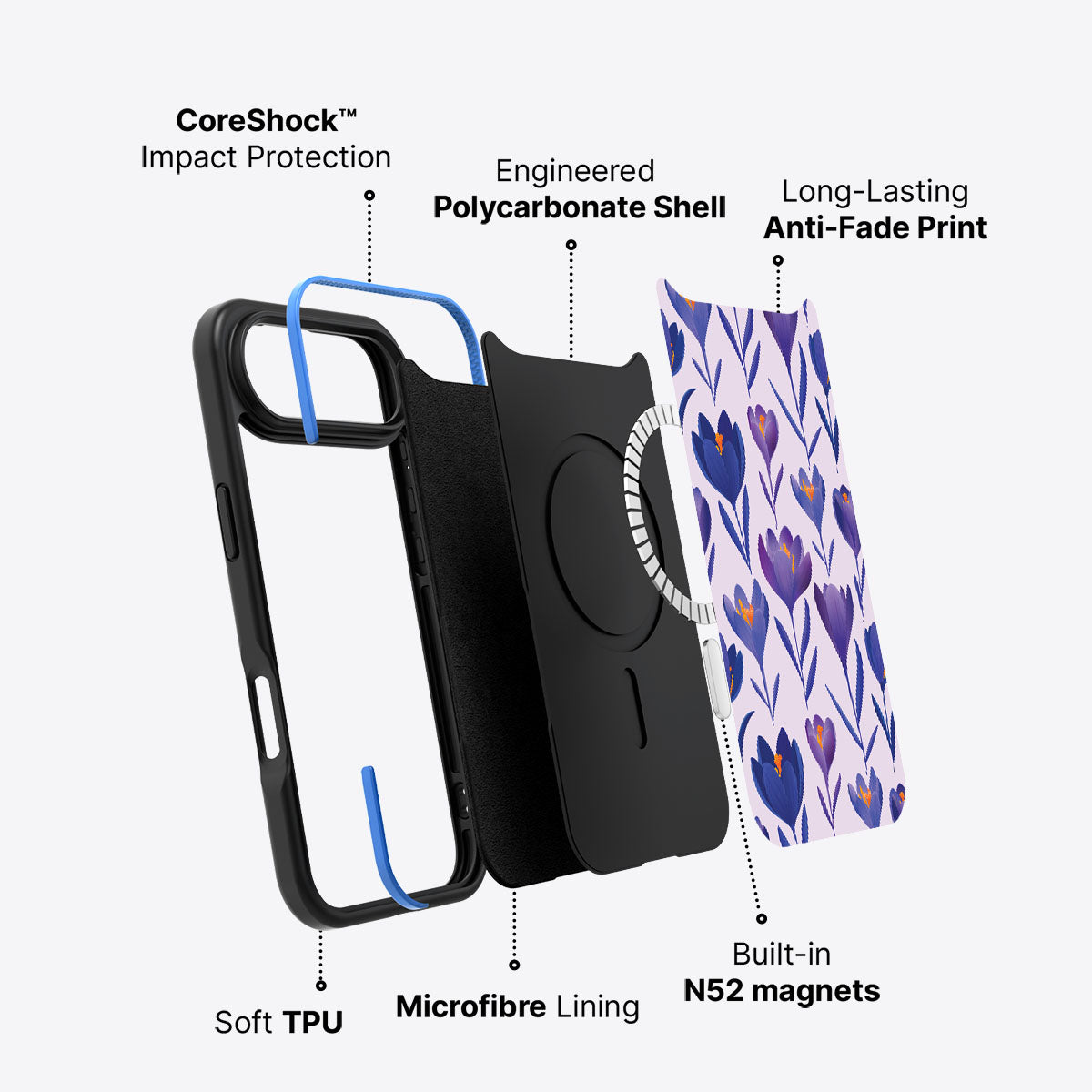 Midnight Crocus - iPhone 17 Air Case #case type_core (magsafe)