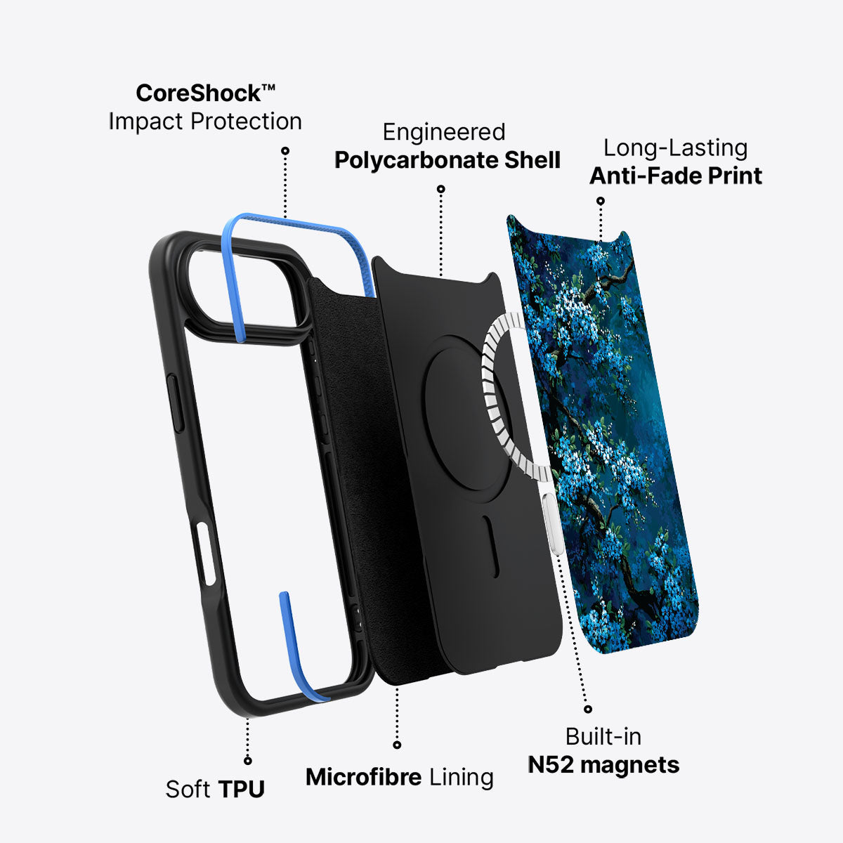 Moonlit Petals - iPhone 17 Air Case #case type_core (magsafe)