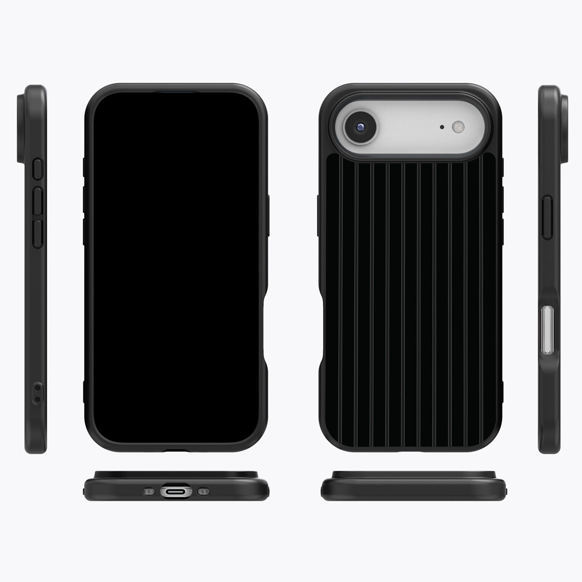 Onyx Pinstripe iPhone Air case cover – multi-angle view