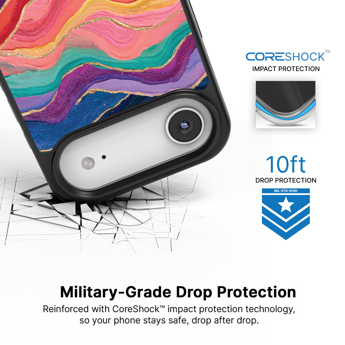 Painted Peaks iPhone Air case with drop protection