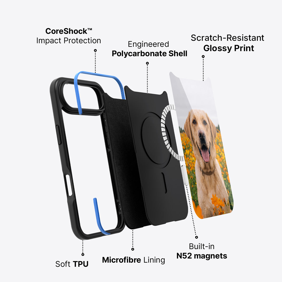 iPhone 17 Air case construction – personalised photo case layers