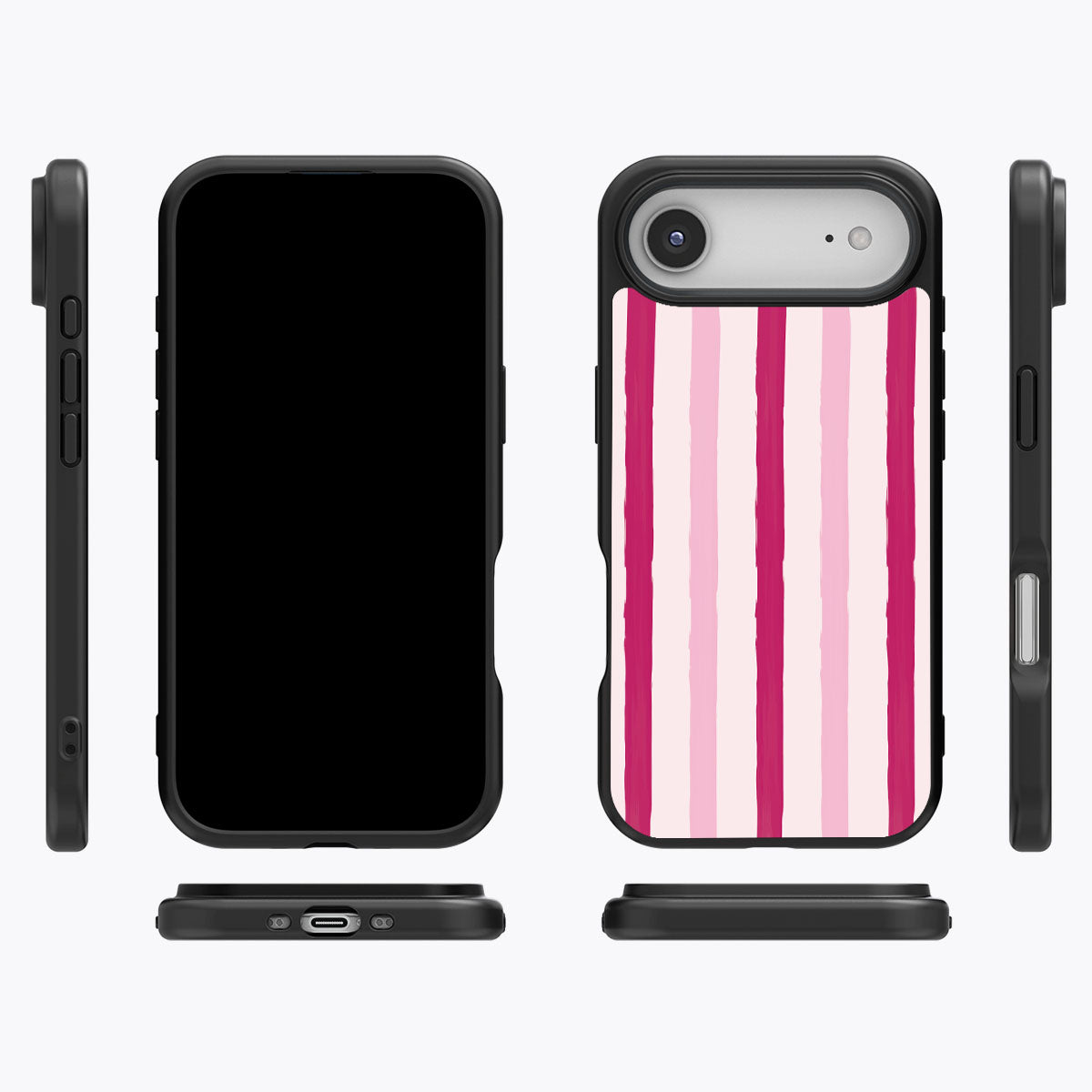 Pink Watercolor Stripes - iPhone 17 Air Case #case type_core (magsafe), #case type_core (non magsafe)