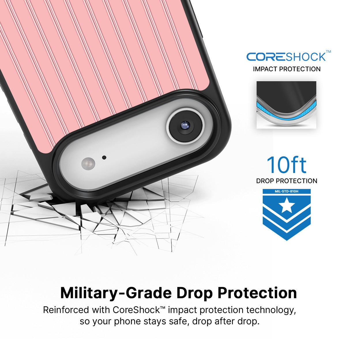 Sorbet Pinstripe iPhone Air case with drop protection