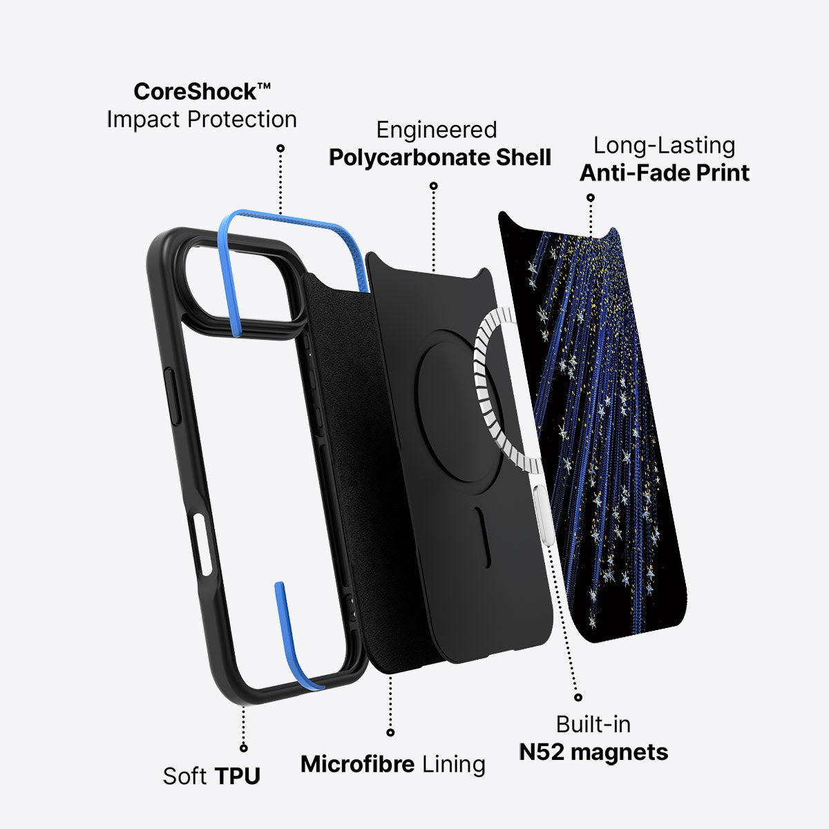 Celestial Designer iPhone Air Case – Star Cascade | MagSafe