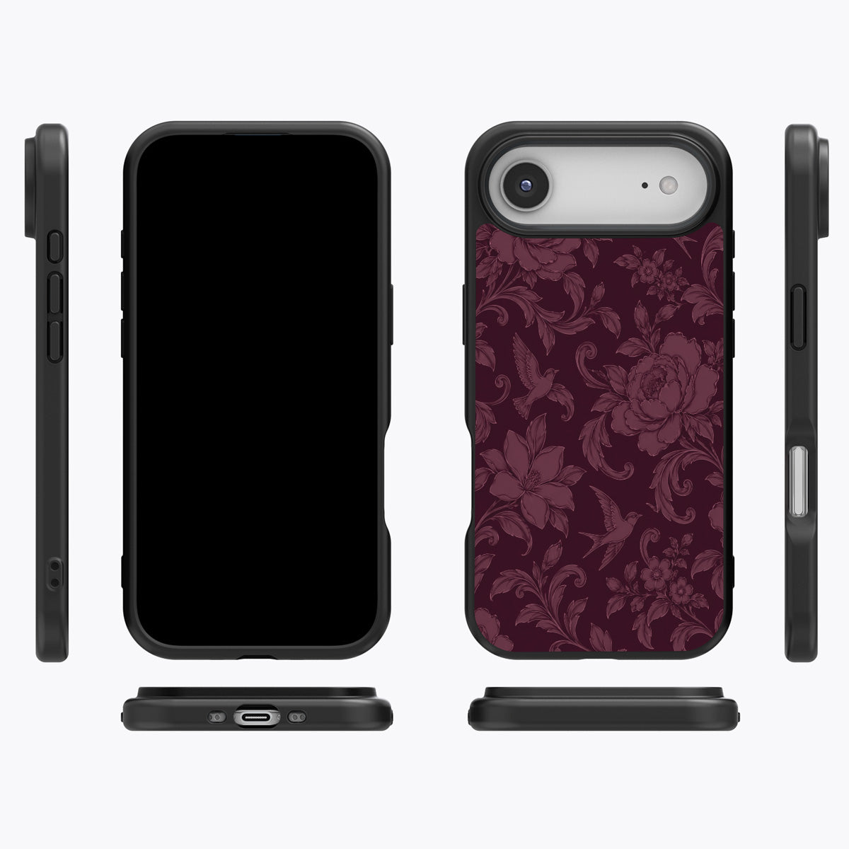 Swallow Damask iPhone Air case cover – multi-angle view