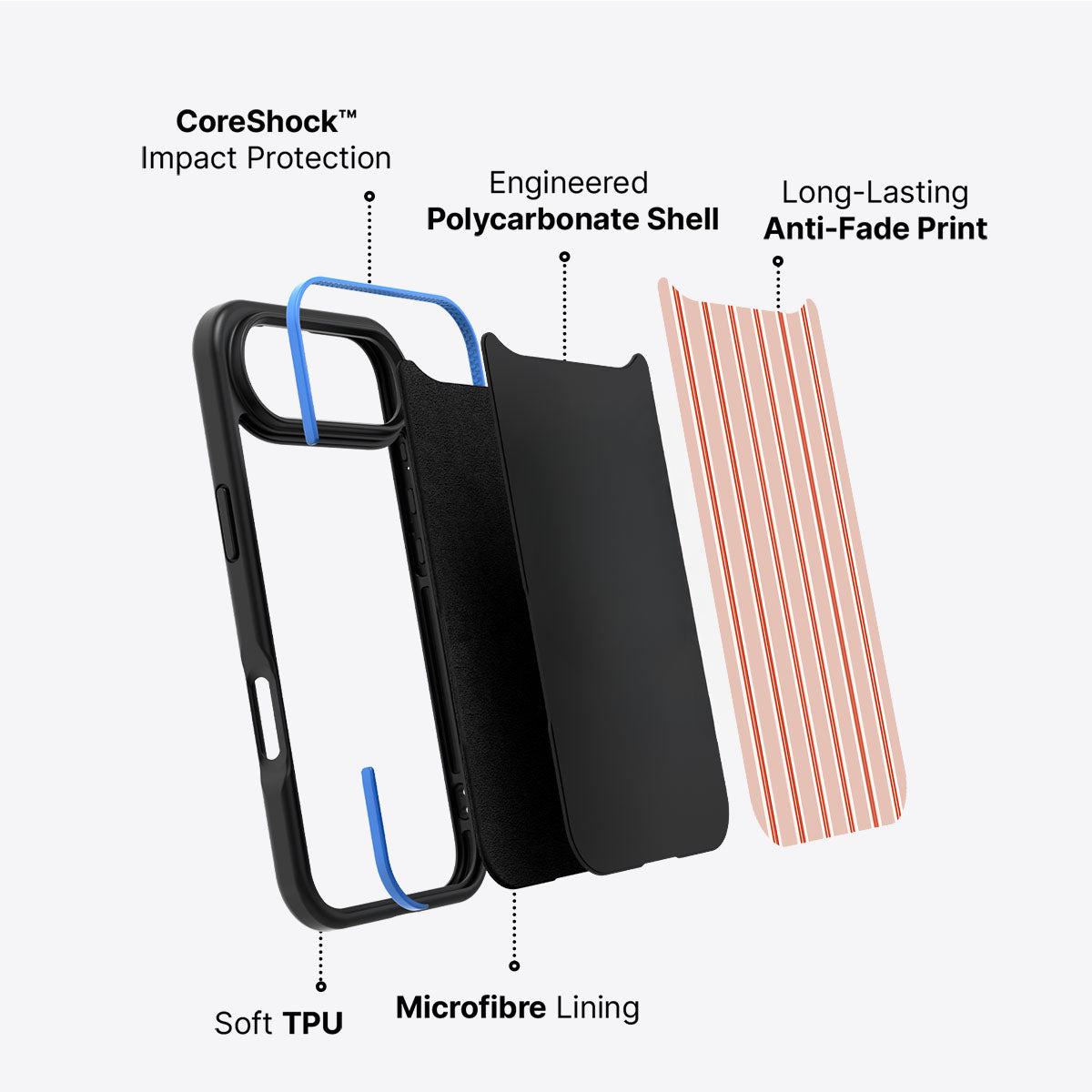 Vermillion Streak - iPhone 17 Air Case #case type_core (non magsafe)