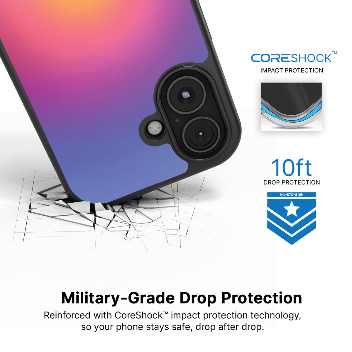 Aura Glow iPhone 17 case with drop protection
