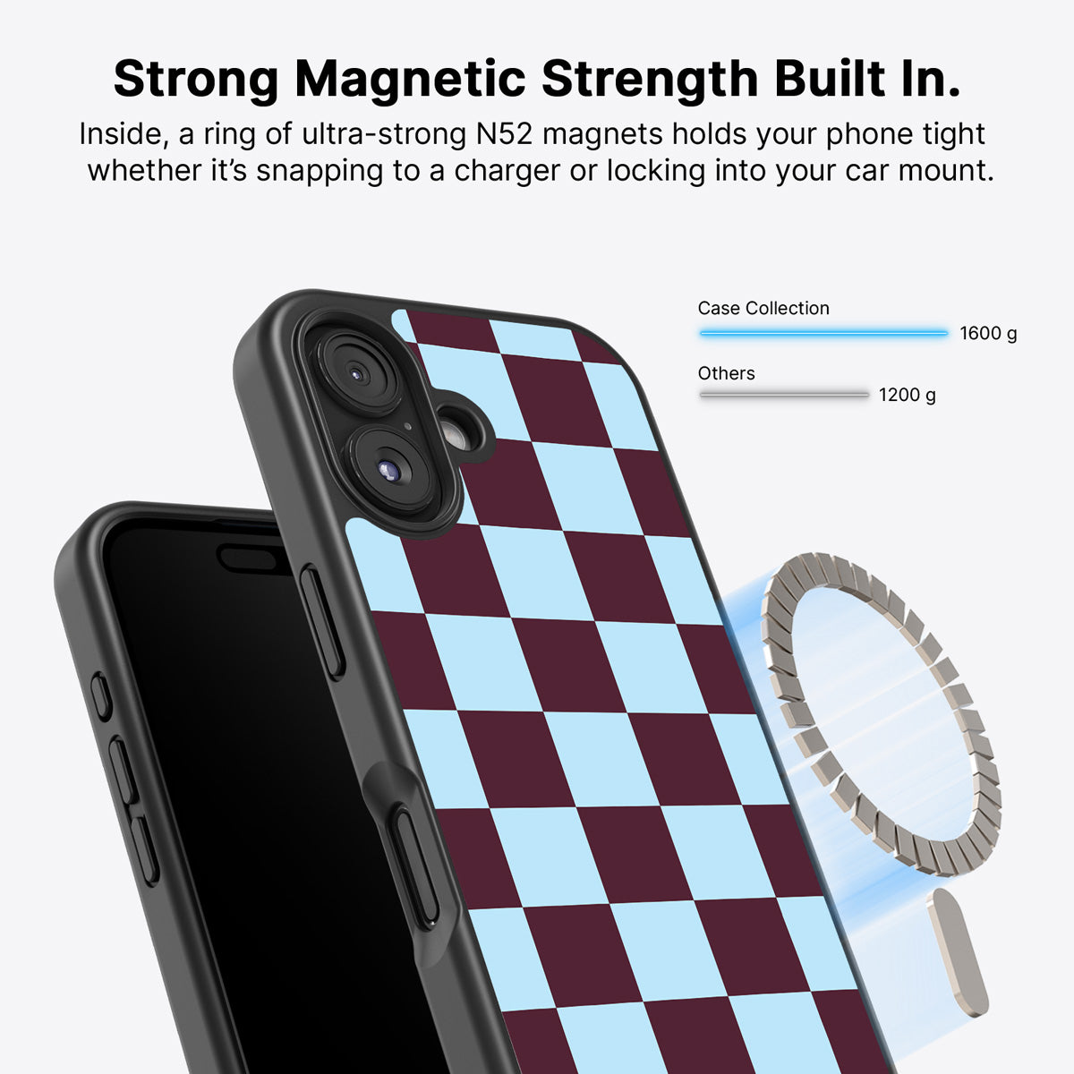 iPhone 17 MagSafe case – Cabernet Tile design