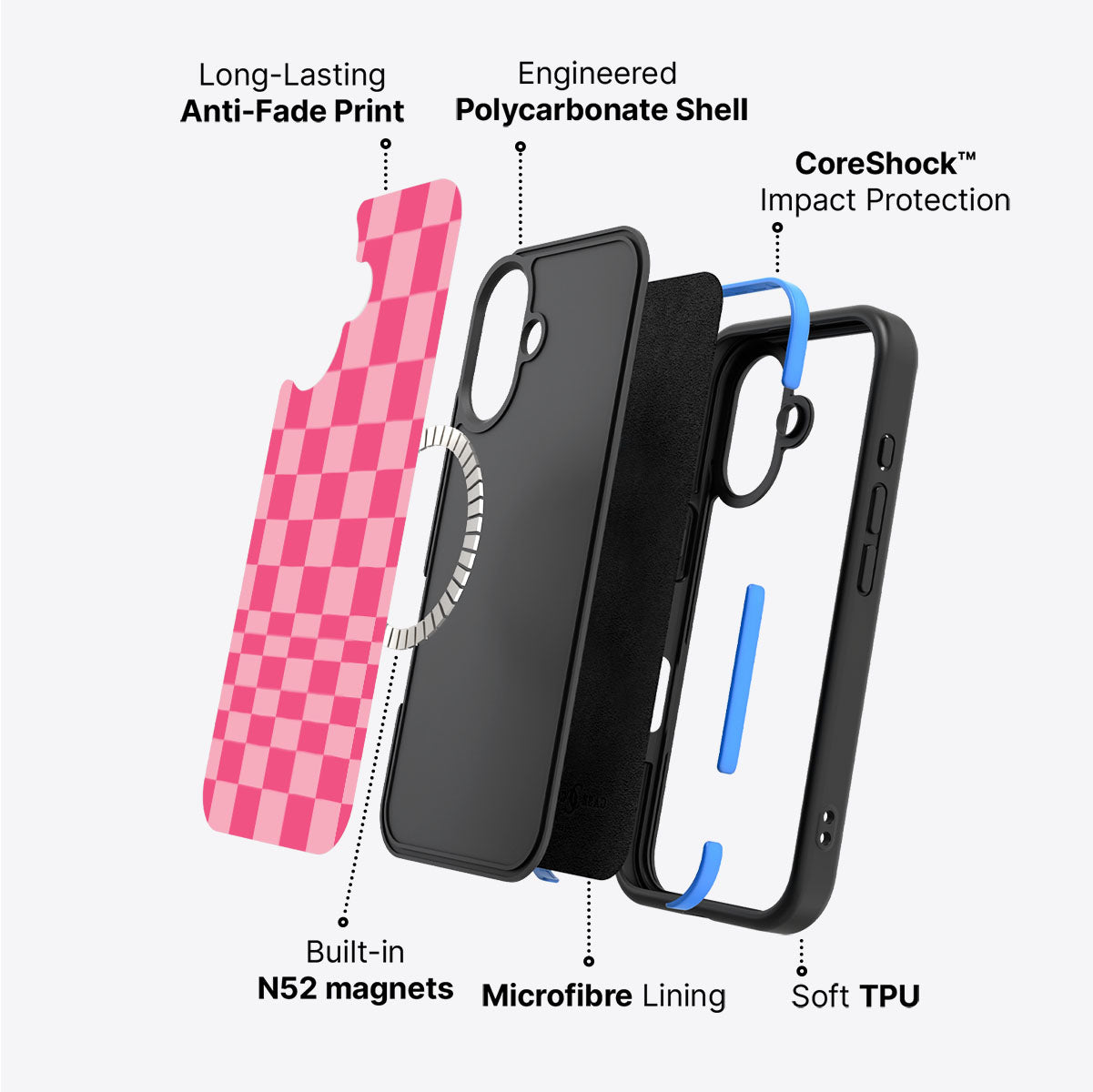 iPhone 17 case construction – Candy Check phone case