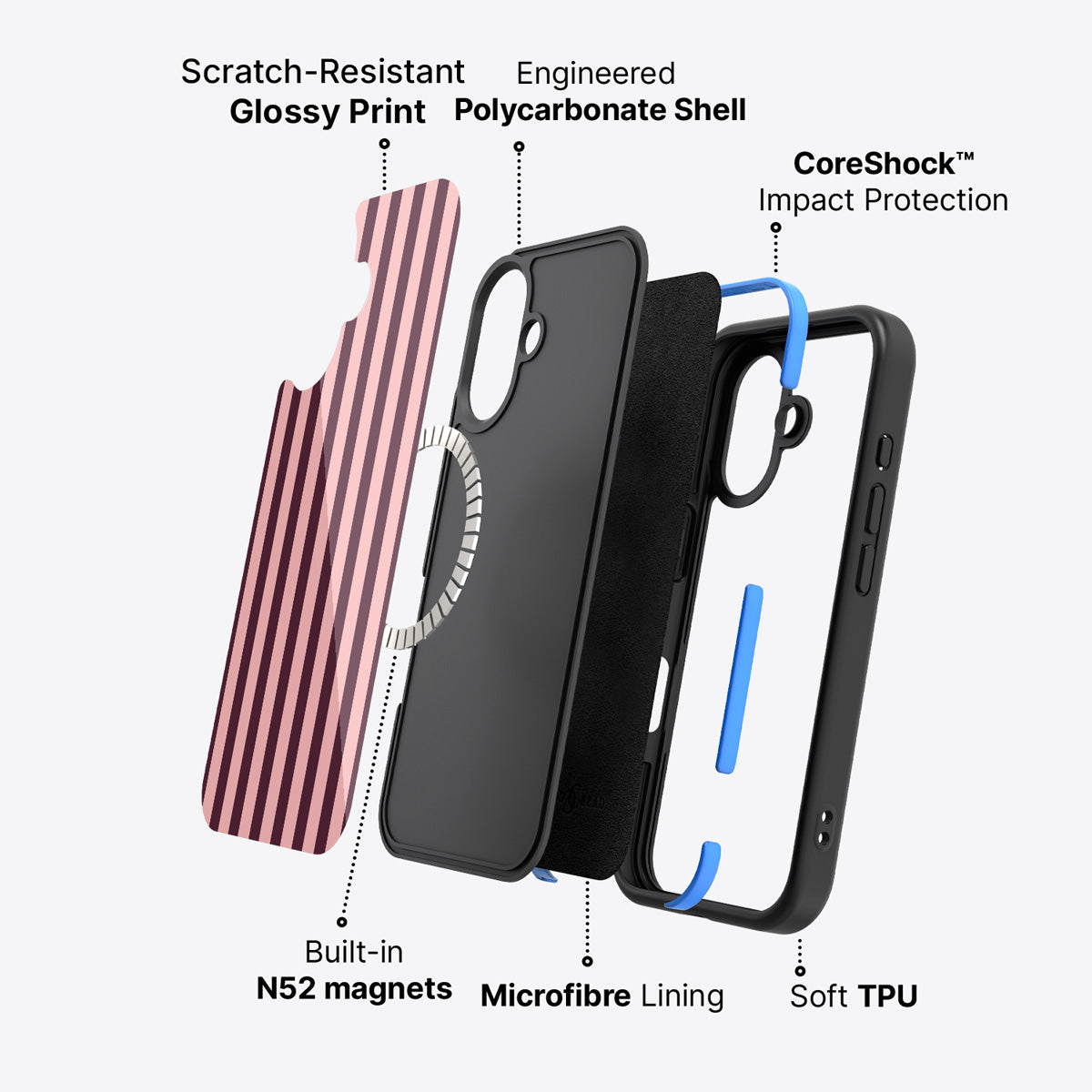 iPhone 17 case construction – Claret Awning phone case