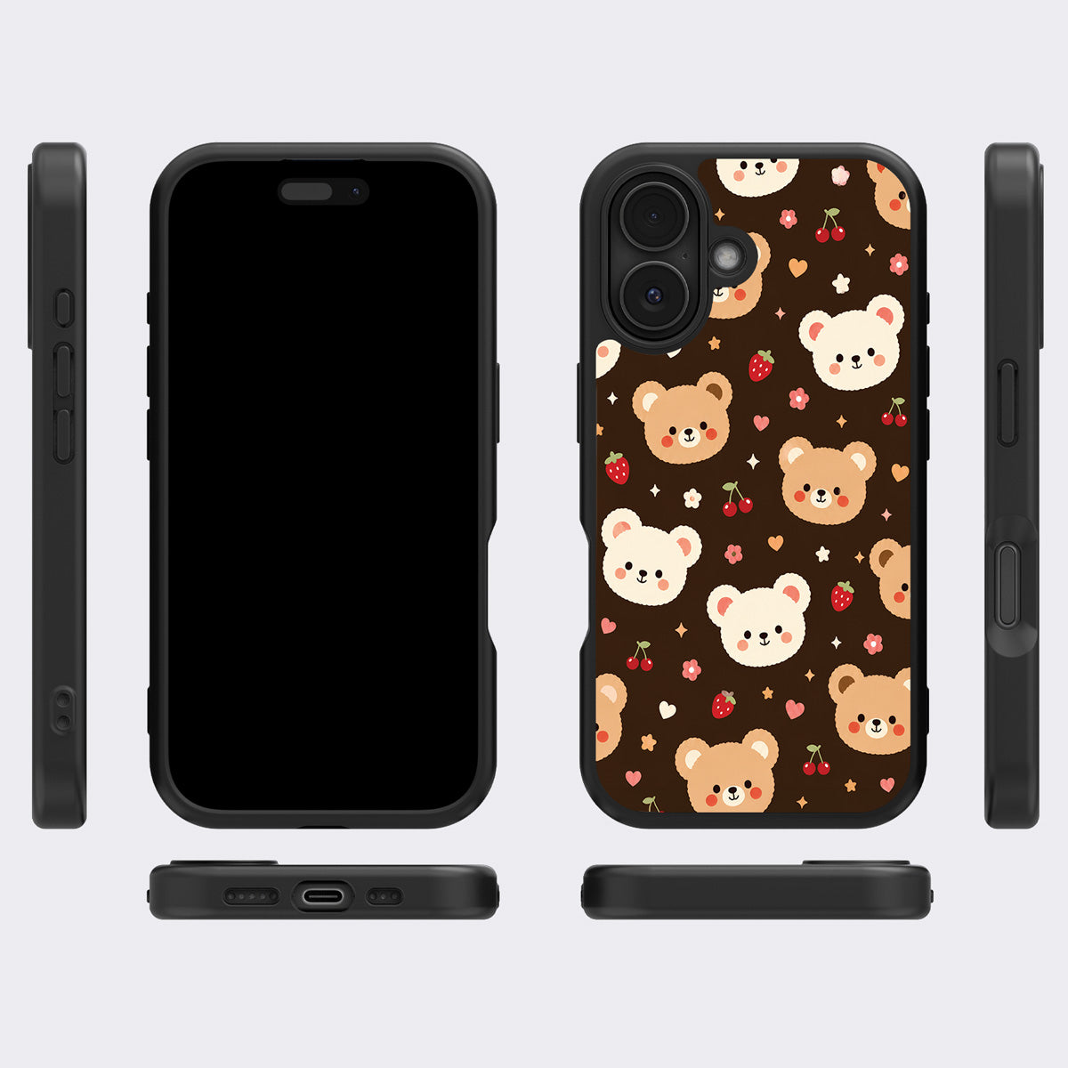 Cocoa Cuddles iPhone 17 case cover – multi-angle view