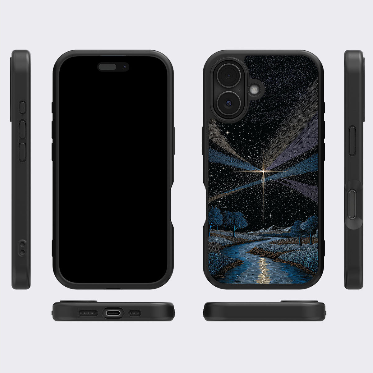 Celestial Designer iPhone 17 Case – Falling Star | MagSafe