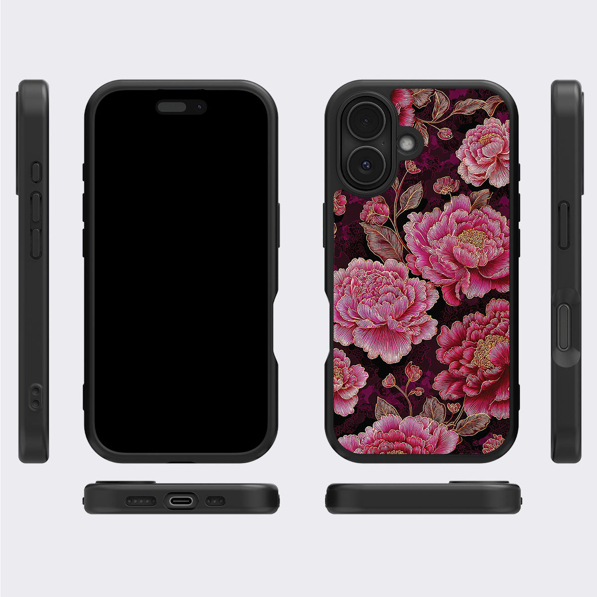 Floral Opulence iPhone 17 case cover – multi-angle view