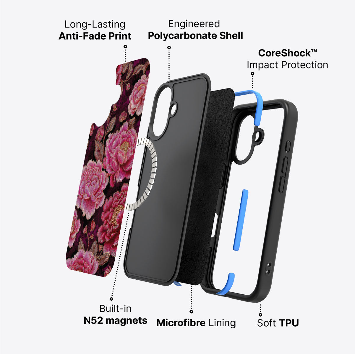 iPhone 17 case construction – Floral Opulence phone case