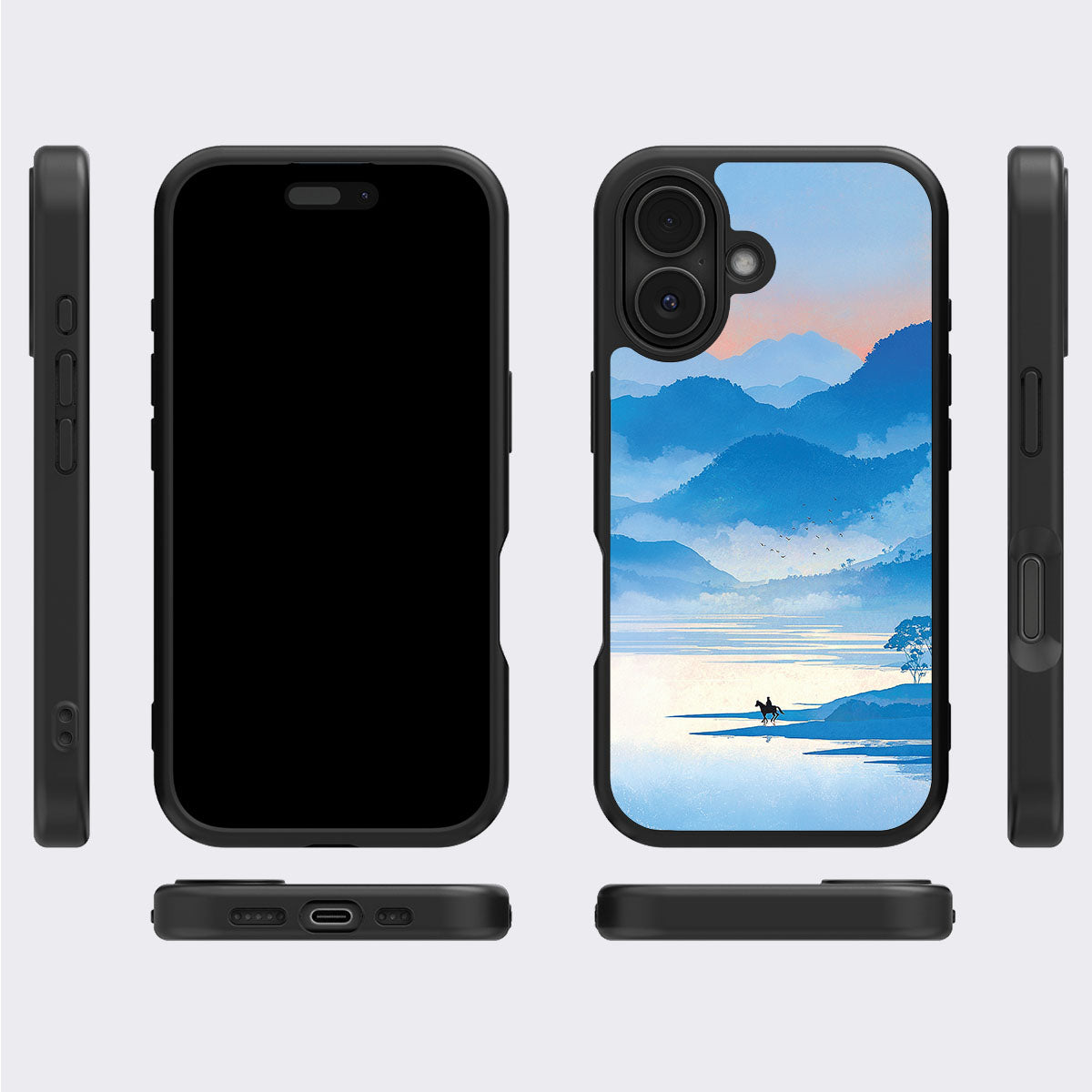 Globe Trotter iPhone 17 case cover – multi-angle view