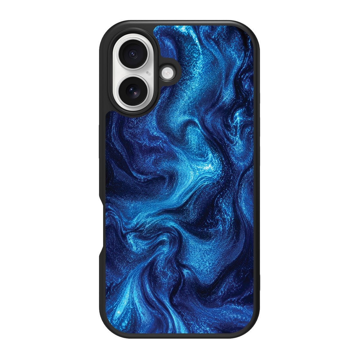 Blue Marble Designer iPhone 17 Case – Indigo Impasto | MagSafe